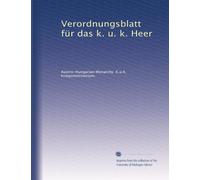 Verordnungsblatt für das k. u. k. Heer