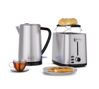 Verosteel Set Desayuno 800W Tostadora, 1,7L Hervidor de Agua Inox