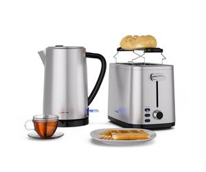 Verosteel Set Desayuno 800W Tostadora, 1,7L Hervidor de Agua Inox