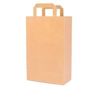 verpacking bolsas de papel 28 x 22 x 10 cm con asa plana de papel kraft [tamaño, color y cantidad a elegir] 100% reciclables - resistentes bolsas de papel marrones - 25 unidades