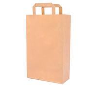 verpacking bolsas de papel 36 x 22 x 10 cm con asa plana de papel kraft [tamaño, color y cantidad a elegir] 100% reciclables - resistentes bolsas de papel marrones - 500 unidades