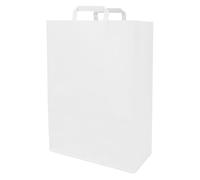 verpacking Bolsas de Papel 45 x 32 x 16 cm con asa Plana de Papel Kraft [tamaño, Color y cantidad a Elegir] 100% reciclables - Resistentes Bolsas de Papel Blanco - 1000 Unidades