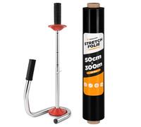 Verpacking - Film estirable 23 my negro 500mm x 300m 6 rollos + 1 dispensador film opaco resistente al desgarro para mudanzas, film de embalaje, film para palets, film de embalaje