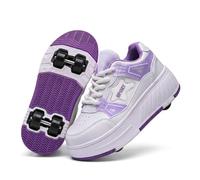 VERROL Zapatillas de Patines para niños y niñas Zapatillas Deportivas con 4 Ruedas extraíbles Calzado 2 en 1 para Patinete y Skateboard al Aire Libre para jóvenes