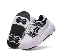 VERROL Zapatillas de Patines para niños y niñas Zapatillas Deportivas con 4 Ruedas extraíbles Calzado 2 en 1 para Patinete y Skateboard al Aire Libre para jóvenes