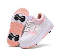 VERROL Zapatillas de Patines para niños y niñas Zapatillas Deportivas con 4 Ruedas extraíbles Calzado 2 en 1 para Patinete y Skateboard al Aire Libre para jóvenes