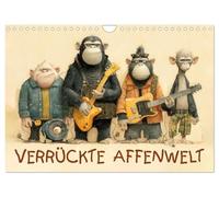 Verrückte Affenwelt (Wandkalender 2026 DIN A4 quer), CALVENDO Monatskalender: Verrückt, witzig, wild - willkommen in der Affenwelt