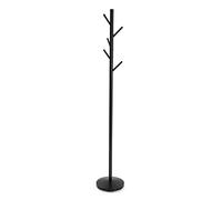 Versa Adelisa Perchero de Pie de Estilo Minimalista, con 5 Ganchos o Colgadores para Ropa o Bolsos para el Recibidor, Medidas (Al x L x An) 170 x 28,5 x 28,5 cm, Metal, Color Negro