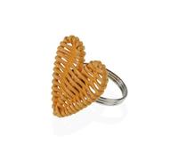 Versa Anillo servilletero Metal Ratán 5,3 x 4,7 x 5,3 cm Corazón - Marca EAN: 8420327533807
