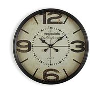 Versa Antiquites Reloj de Pared Decorativo para la Cocina, el Salón, el Comedor o la Habitación, Medidas (Al x L x An) 50 x 13,5 x 50 cm, Metal, Color Negro