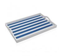 Versa Bandeja Azul Madera MDF 30 x 5 x 45 cm Rayas