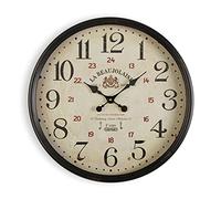 Versa Beaujolaise Reloj de Pared Decorativo para la Cocina, el Salón, el Comedor o la Habitación, Medidas (Al x L x An) 50 x 13,5 x 50 cm, Metal, Color Negro