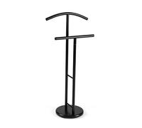 Versa Begna Galán de Noche Moderno Multifuncional con 2 Perchas o Colgadores para Ropa de Hombre o Mujer, Medidas (Al x L x An) 100 x 28,5 x 45 cm, Acero, Color Blanco