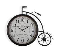 Versa Bicicleta Reloj de Pared Silencioso Decorativo para la Cocina, el Salón, el Comedor o la Habitación, Medidas (Al x L x An) 60 x 6 x 50 cm, Metal, Color Marrón y blanco