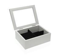 Versa Caja-Joyero Blanco Madera 17 x 9,5 x 27 cm