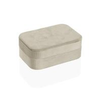 Versa Caja-Joyero Crema Madera Espejo Madera MDF 10 x 6 x 14,7 cm