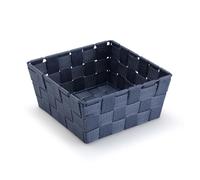 Versa Cesta Azul Textil 19 x 9 x 19 cm