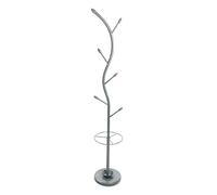 Versa Derby Perchero de Pie de Estilo Minimalista, con 6 Ganchos o Colgadores para Ropa o Bolsos para el Recibidor, Medidas (Al x L x An) 185 x 30 x 30 cm, Metal, Color Gris