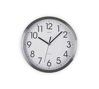 Versa Enkel Reloj de Pared Silencioso Decorativo para la Cocina, el Salón, el Comedor o la Habitación, Estilo Moderno, Medidas (Al x L x An) 25 x 4,1 x 25 cm, Aluminio, Color Blanco y Plateado