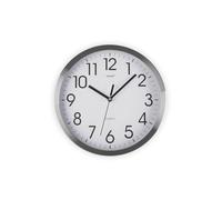Versa Enkel Reloj de Pared Silencioso Decorativo para la Cocina, el Salón, el Comedor o la Habitación, Estilo Moderno, Medidas (Al x L x An) 20 x 4,1 x 20 cm, Aluminio, Color Blanco y Plateado