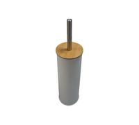 Versa Escobilla para el Baño Gris Metal Bambú 38,4 cm