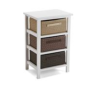 Versa Gavle Mueble para el Baño Auxiliar, Cajonera con 3 cajones para organizar, Almacenaje Moderno y Divertido, Medidas (Al x L x An) 57 x 28 x 37 cm, Madera y Poliéster, Color Marrón