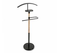Versa Holstebro Galán de Noche Moderno Multifuncional con 2 Perchas o Colgadores para Ropa de Hombre o Mujer, Medidas (Al x L x An) 112 x 28,8 x 46,5 cm, Metal y Madera, Color Negro