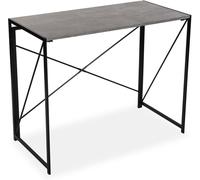 Versa Jack Escritorio Plegable para el Ordenador, Mesa para la Habitación o Estudio. Mesa Gaming, Medidas (Al x L x An) 74 x 45 x 90 cm, Madera y Metal, Color Gris