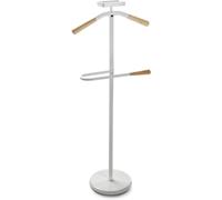 Versa Home Galán de noche moderno en metal blanco y marrón