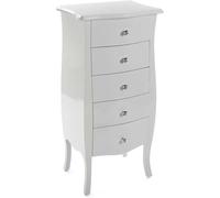 Versa Home Mesilla de noche con 5 cajones en madera aglomerada blanco