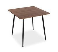 Versa Iulia Mesa de Comedor para Cocina, Terraza, Jardín o Comedor, Medidas (Al x L x An) 75 x 80 x 80 cm, Madera, PVC y Metal, Color Marrón y Negro
