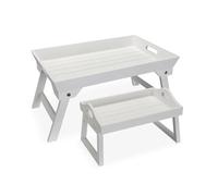 Versa Juego de Bandejas Blanco Madera MDF 32 x 24 x 48 cm