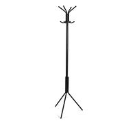 Versa Kala Perchero de Pie de Estilo Minimalista, con 8 Ganchos o Colgadores para Ropa o Bolsos para el Recibidor, Medidas (Al x L x An) 174 x 42 x 48 cm, Metal, Color Negro