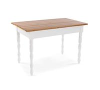 Versa Klett Mesa de Comedor para Cocina, Terraza, Jardín o Comedor, Medidas (Al x L x An) 80 x 70 x 120 cm, Madera, Color Marrón y Blanco