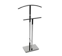 Versa Lund Galán de Noche Moderno Multifuncional con 2 Perchas o Colgadores para Ropa de Hombre o Mujer, Medidas (Al x L x An) 100 x 20 x 52 cm, Acero, Color Plateado