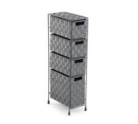 Versa Mannheim Mueble para el Baño Auxiliar, Cajonera con 3 cajones para organizar, Almacenaje Moderno y Divertido, Medidas (Al x L x An) 69 x 28 x 15,5 cm, Metal y Nylon, Color Gris Claro