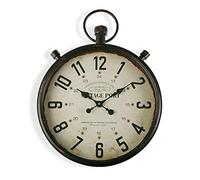 Versa Margate Reloj de Pared Silencioso Decorativo para la Cocina, el Salón, el Comedor o la Habitación, Medidas (Al x L x An) 60 x 7 x 44 cm, Metal, Color Marrón y Beige