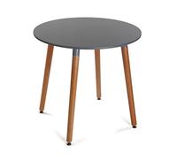 Versa Mayra Mesa de Comedor para Cocina, Terraza, Jardín o Comedor, Medidas (Al x L x An) 75 x 80 x 80 cm, Madera, PVC y Metal, Color Gris y marrón