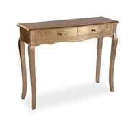 Versa Mesa Dorada Cagliari Grande, Estilo Fusion-Chic, 80x100x35 cm, Madera Lacada, Dorada