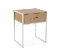 Versa Nalua Mesa Auxiliar Habitación, Medidas (Al x L x An) 60 x 48 x 40 cm, Madera, Color Marrón Claro y Negro