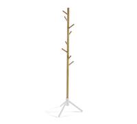 Versa Natura Perchero de Pie de Estilo Minimalista, con 8 Ganchos o Colgadores para Ropa o Bolsos para el Recibidor, Medidas (Al x L x An) 175 x 40 x 40 cm, Madera, Color Marrón