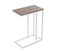 Versa Padua Mesa Auxiliar para el Salón, la Habitación o la Cocina. Moderna Mesilla Baja, Medidas (Al x L x An) 61 x 26 x 46 cm, Madera y Metal, Color Marrón y Blanco