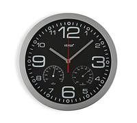 Versa Pamuk Reloj de Pared silencioso y Decorativo, para Cocina, Salón o Comedor - Fácil de Leer, Medidas (Al x L x An) 30 x 4,1 x 30 cm, Aluminio y Cristal, Color Plata y Negro