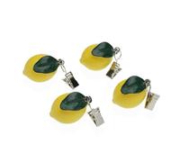 Versa Pinza Sujeta Manteles Metal Polietileno Aleación de Zinc 7 x 3 cm Limón 4 Piezas