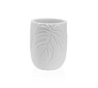 Versa Portacepillos de Dientes Palm Blanco Resina 7 x 9 x 7 cm
