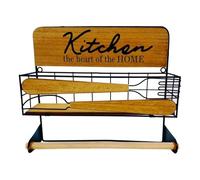 Versa Portarrollos de Cocina 20 x 15,2 x 14,8 cm Metal Madera MDF