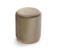 Versa Puff con Almacenamiento y Bandeja Velvet Beige, Estilo Moderno, 35x35x42 cm, Madera MDF, Beige