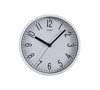Versa Raven Reloj de pared NUEVO MECANISMO Y CALIDAD MEJORADA silencioso y decorativo, para Cocina, Salón o Comedor - Fácil de leer, Medidas (Al x L x An) 20 x 4,3 x 20 cm, Polipropileno, Color Blanco