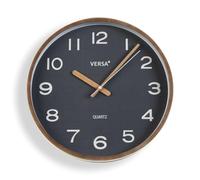 Versa Reloj de Pared Gris Plástico Cuarzo 4,3 x 30 x 30 cm