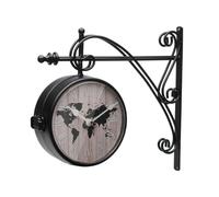 Versa Reloj de Pared Mapamundi Metal 8 x 27 x 31,5 cm